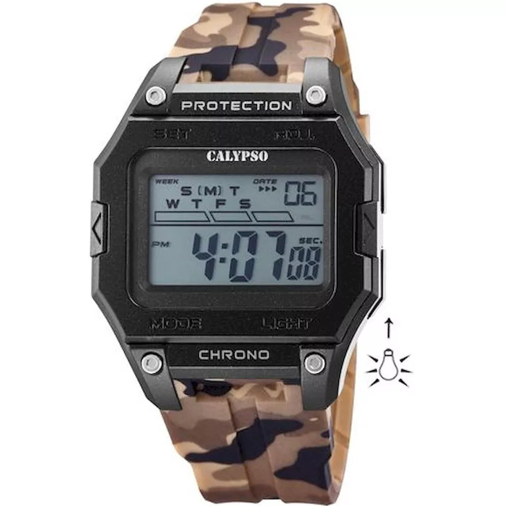 Calypso K5810/2 Horloge Digitaal kunststof-rubber zwart-bruin 45 mm