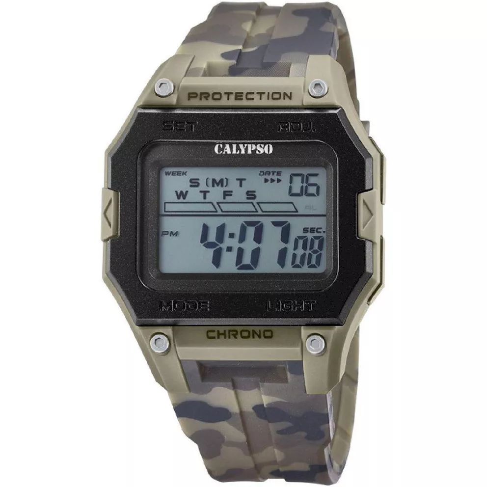 Calypso K5810/3 Horloge Digitaal kunststof-rubber zwart-camouflage 45 mm