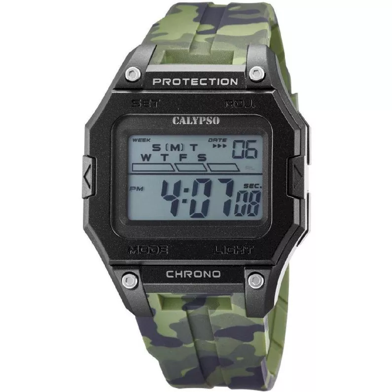 Calypso K5810/4 Horloge Digitaal kunststof-rubber zwart-groen 45 mm