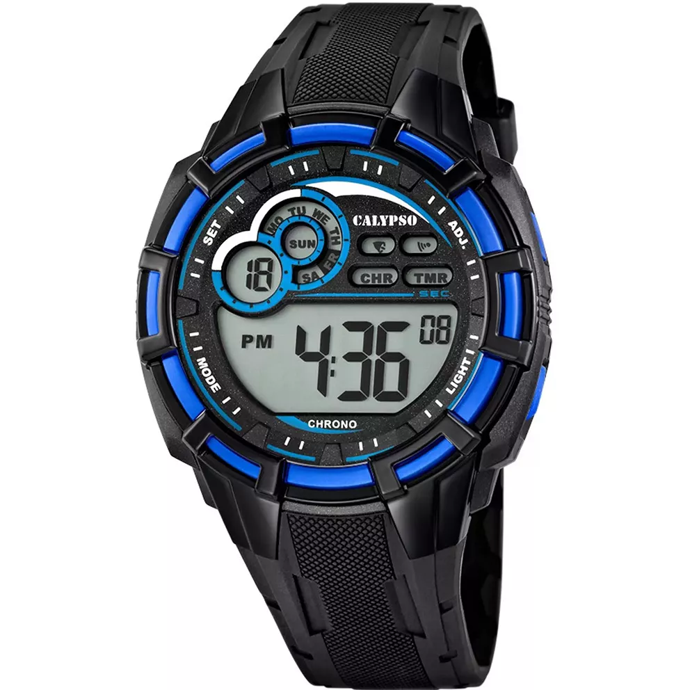 Calypso K5625/2 Horloge Digitaal kunststof-rubber zwart-blauw 45 mm