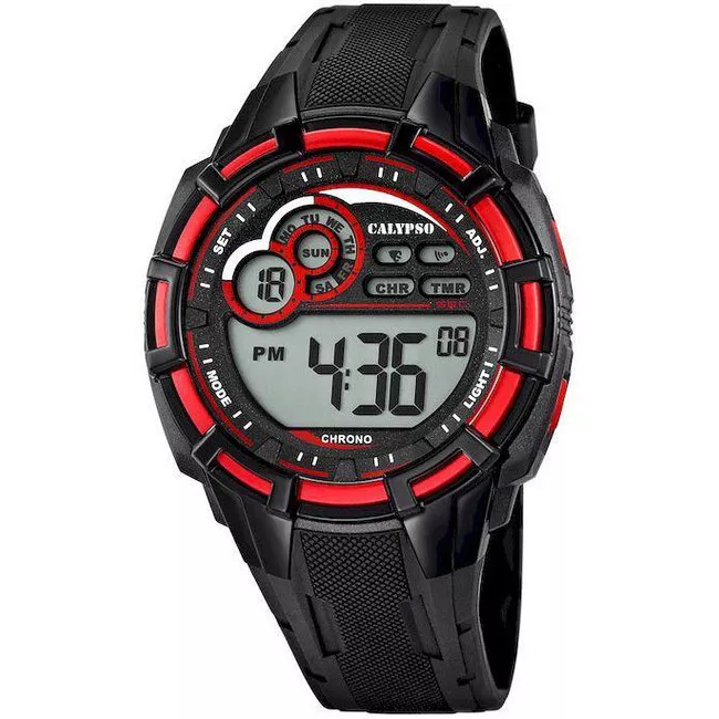 Calypso K5625/4 Horloge Digitaal kunststof-rubber zwart-rood 45 mm
