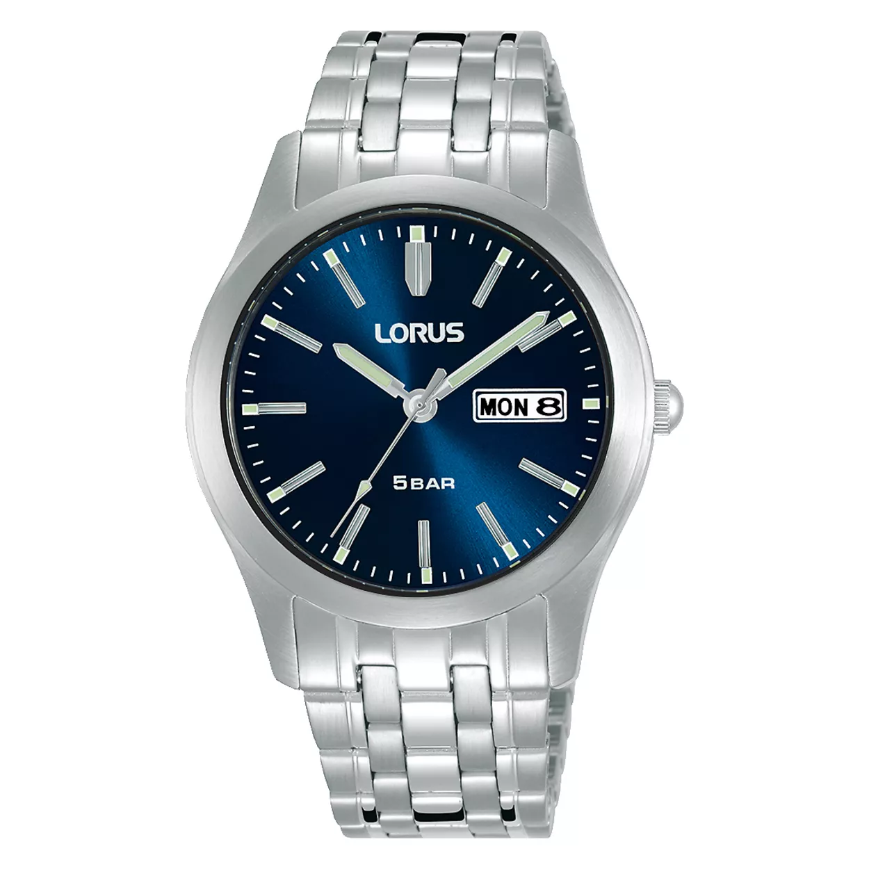 Lorus RXN69DX5  Horloge staal zilverkleurig-blauw 38 mm 