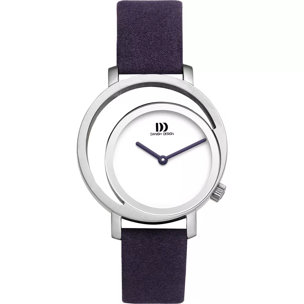 Danish Design IV22Q1271 Horloge Pico staal-textiel zilverkleurig-blauw 32 mm
