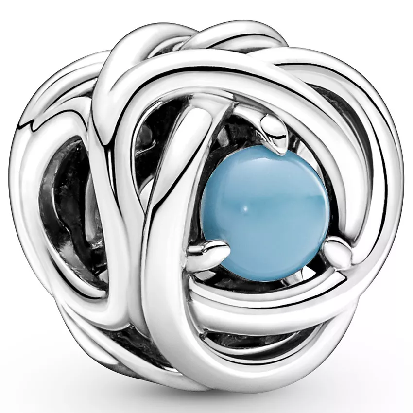 Pandora 790064C02 Bedel Turquoise Blue Eternity Circle zilver-kristal blauw