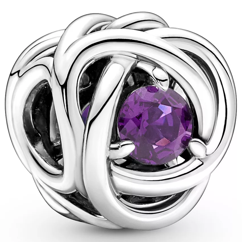 Pandora 790065C02 Bedel Purple Eternity Circle zilver-kristal paars