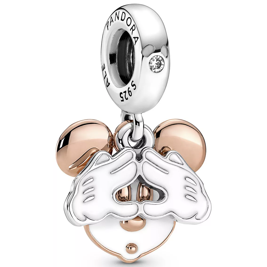 Pandora Disney 780112C01 Hangbedel Mickey Mouse zilver-emaille rosekleurig