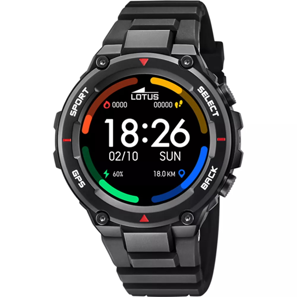Lotus 50024/4 Horloge Smartime smartwatch kunststof zwart 51 mm 