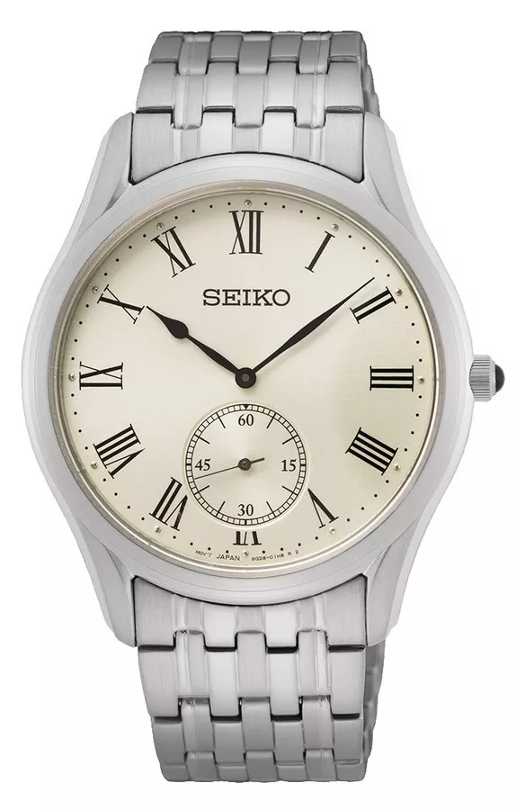 Seiko SRK047P1 Horloge staal zilverkleurig-wit 39 mm 