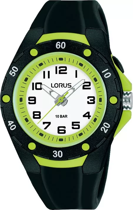 Lorus R2375NX9 Horloge kunststof-siliconen zwart-groen 36 mm