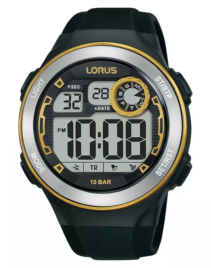 Lorus R2379NX9 Horloge digitaal kunststof-siliconen zwart 45 mm