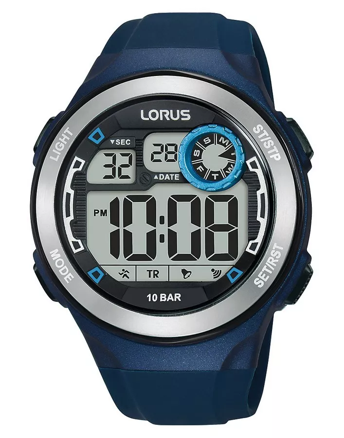 Lorus R2383NX9 Horloge digitaal kunststof-siliconen blauw 45 mm 