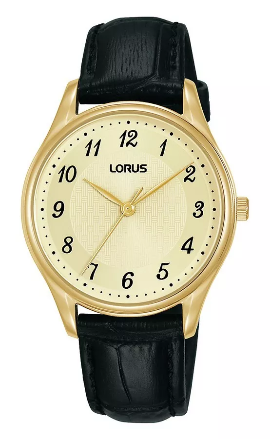 Lorus RG226UX9 Horloge staal-leder goudkleurig-zwart-champagne 32 mm 
