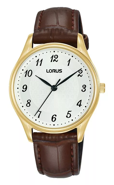 Lorus RG228UX9 Horloge staal-leder goudkleurig-bruin 32 mm 