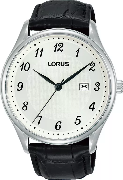 Lorus RH913PX9 Horloge staal-leder zilverkleurig-zwart 42 mm