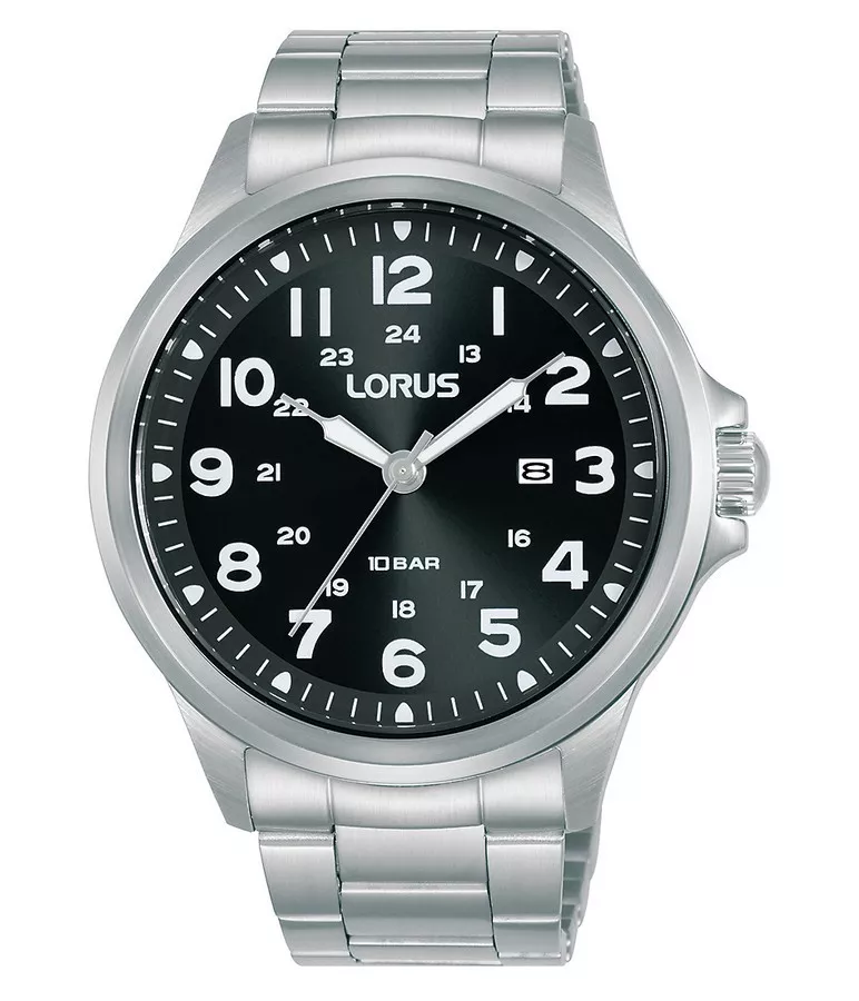 Lorus RH991NX9 Horloge staal zilverkleurig-zwart 44 mm 