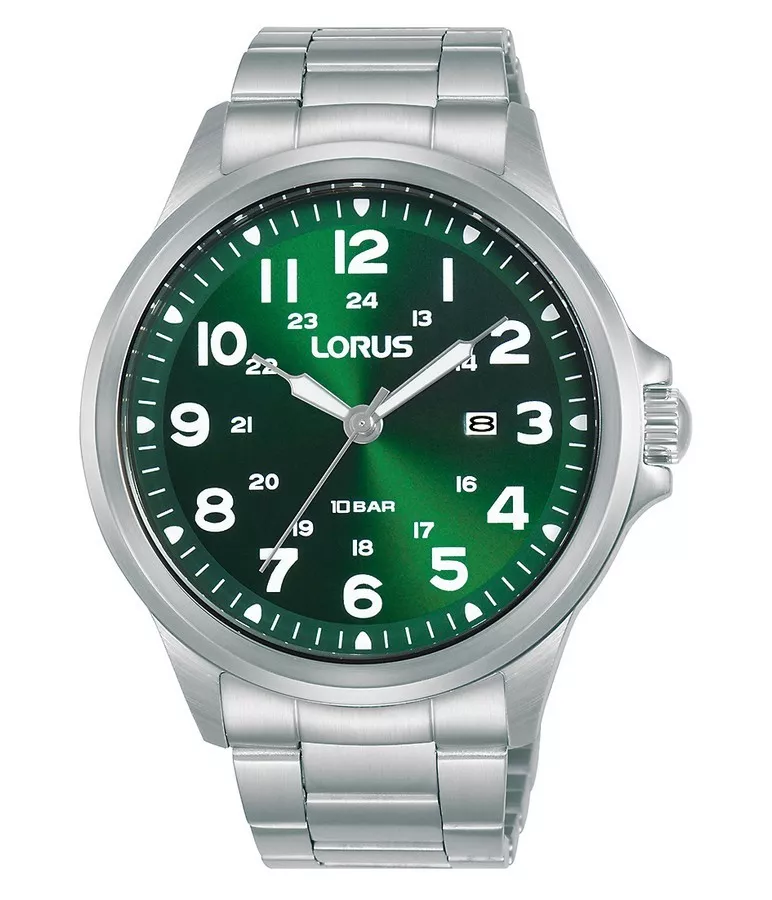 Lorus RH995NX9 Horloge staal zilverkleurig-groen 44 mm 