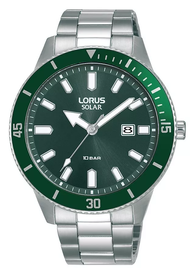 Lorus RX315AX9 Horloge staal zilverkleurig-groen 43 mm