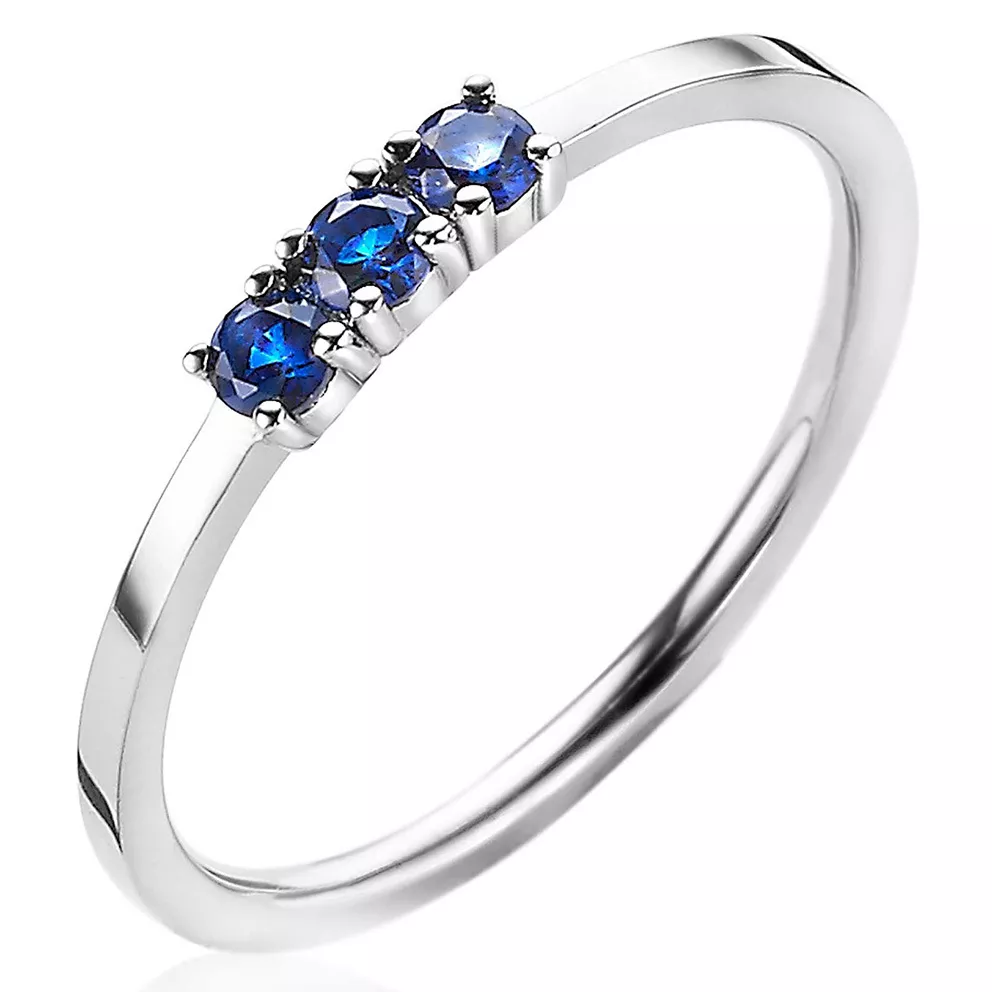 Zinzi ZIR2127B Ring Chaton zilver-kleursteen blauw
