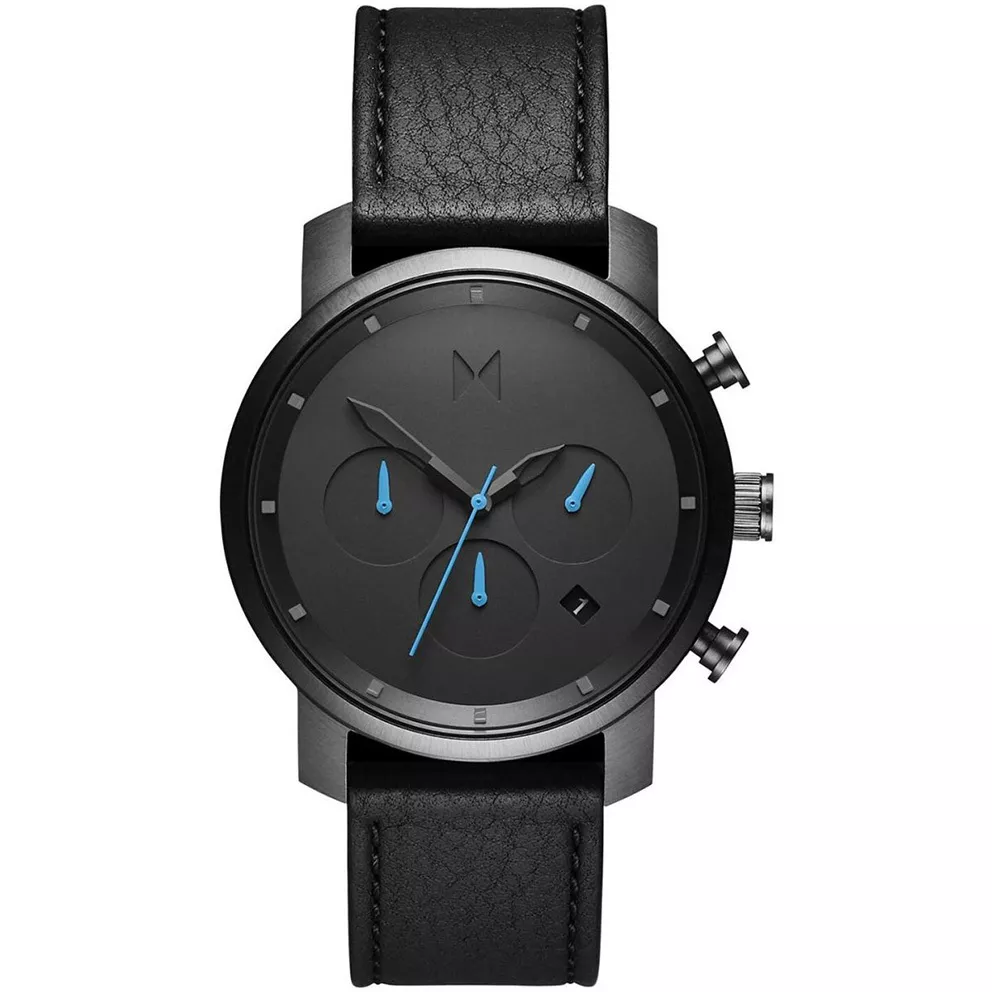 MVMT D-MC02-GUBL Horloge Chrono staal-leder gunmetal-zwart 40 mm