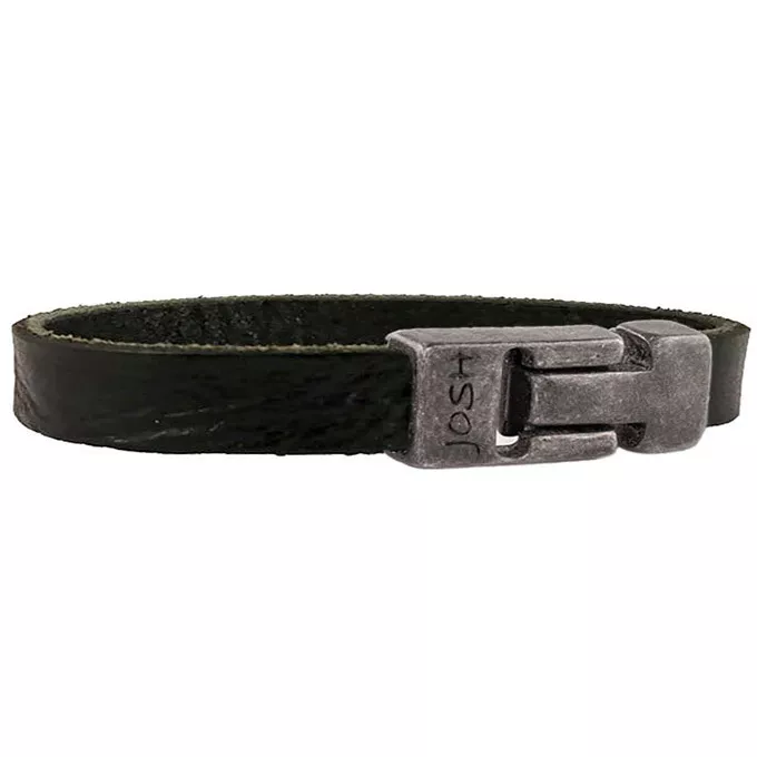 JOSH 24717-BRA-VB-BL Armband leder zwart-vintage zwart 10 mm 21 cm