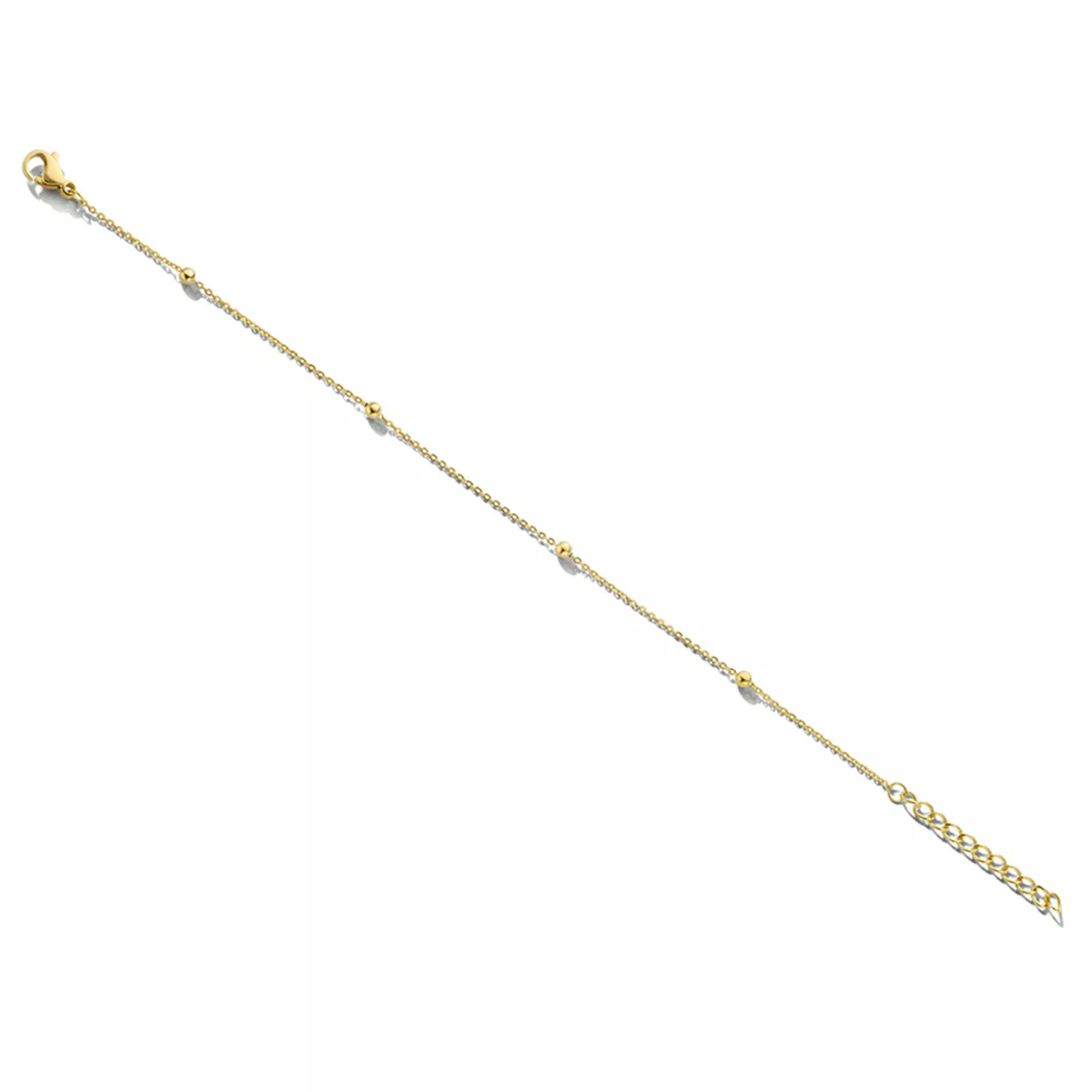 Armband Bolletjes staal goudkleurig 2,5 mm 16-19 cm 