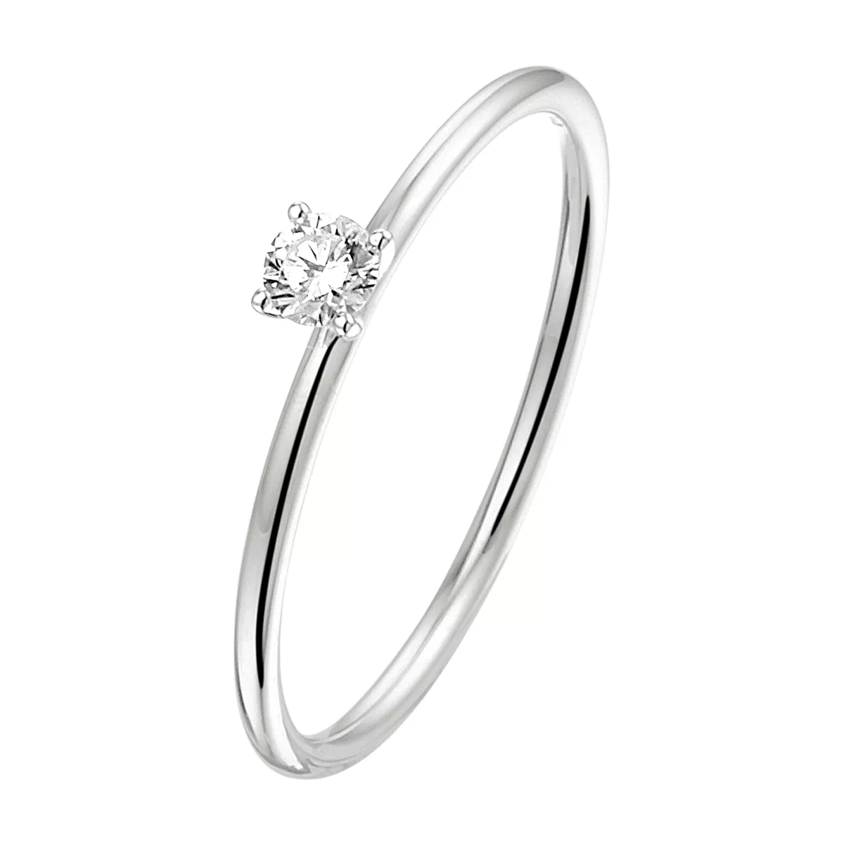 Ring Luxe witgoud-diamant 0.10ct H Si 3 mm