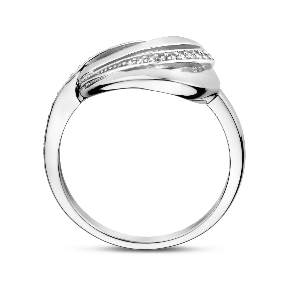 Ring Fantasie zilver-zirconia wit 11,5 mm 