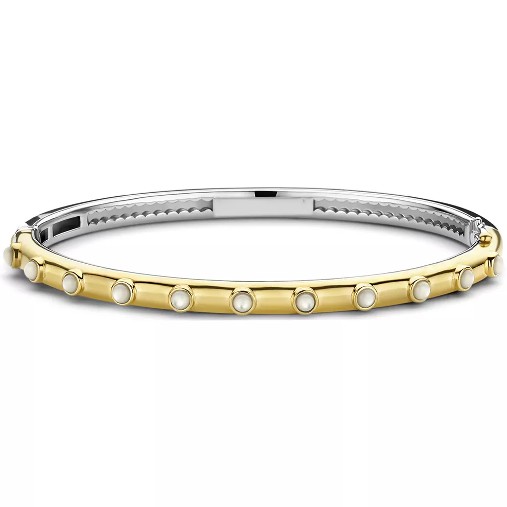 TI SENTO-Milano 2979MW Armband Bangle Mother of Pearl zilver goudkleurig-wit