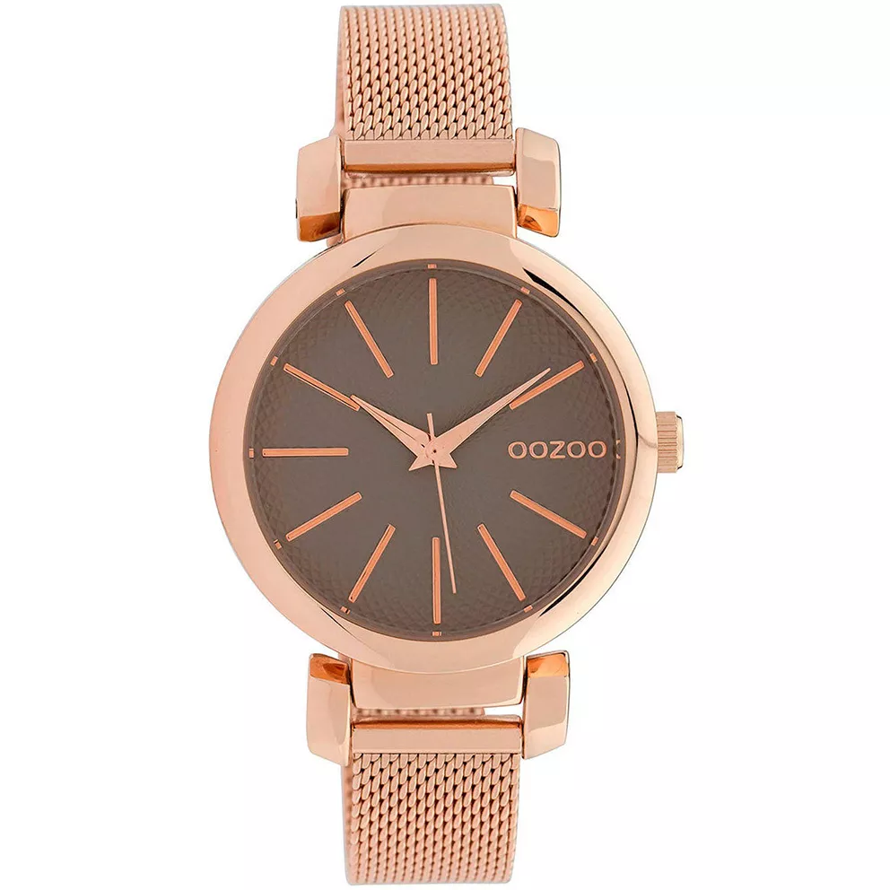 OOZOO C10130 Horloge Timepieces staal rosekleurig-grijs 36 mm