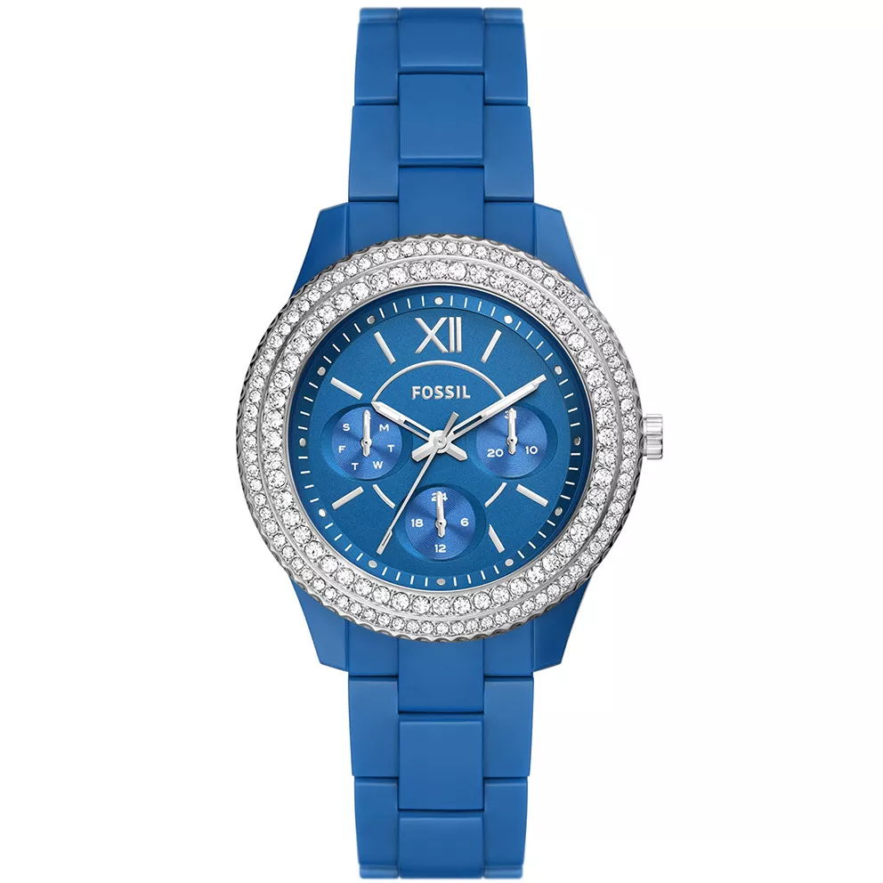 Fossil ES5193 Horloge Stella pro-planet plastic blauw 37 mm