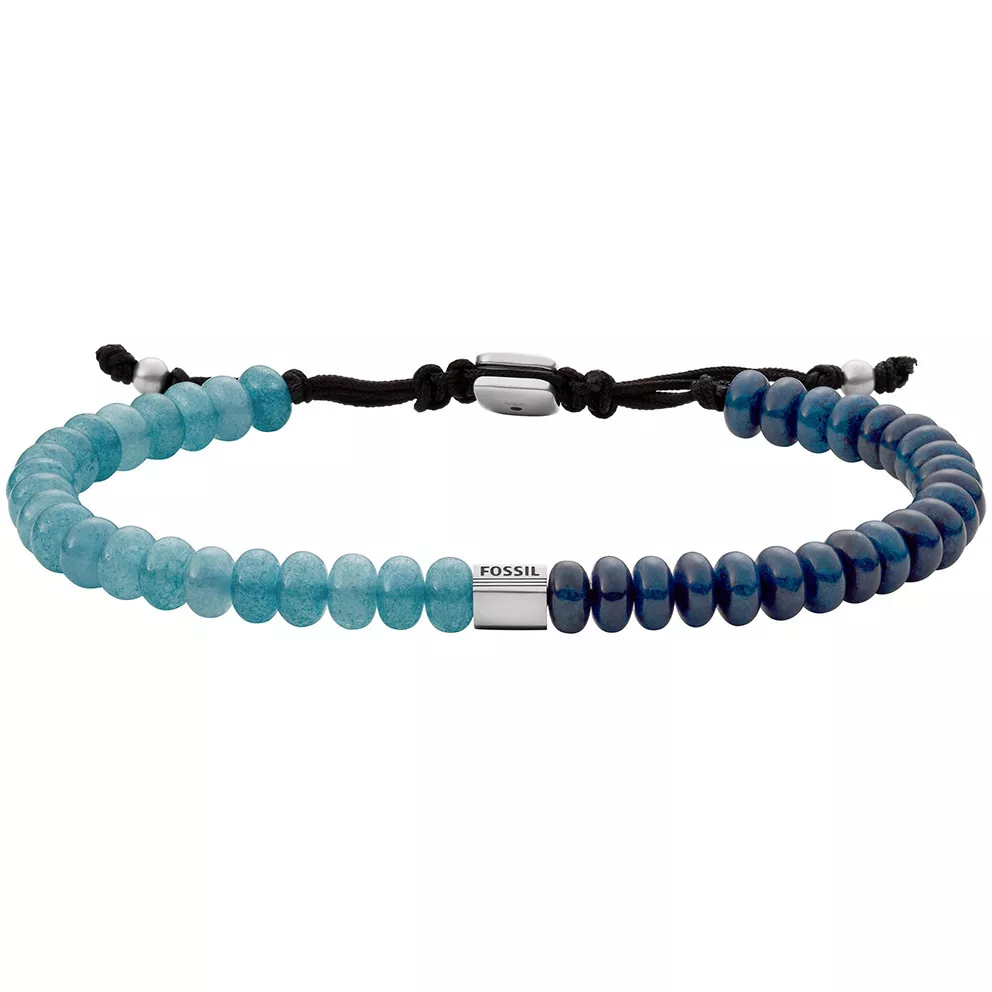 Fossil JF03991040 Armband Fashion staal-beads zilverkleurig-turquoise-blauw