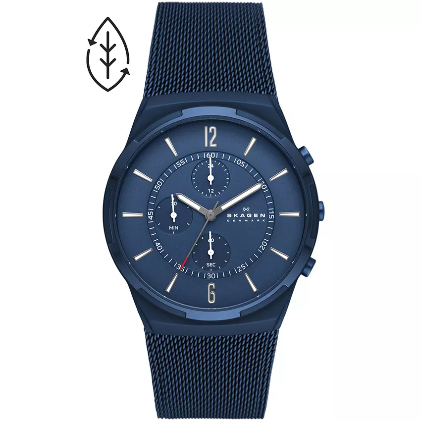 Skagen SKW6803 Horloge Melbye Chronograph staal blauw 42 mm