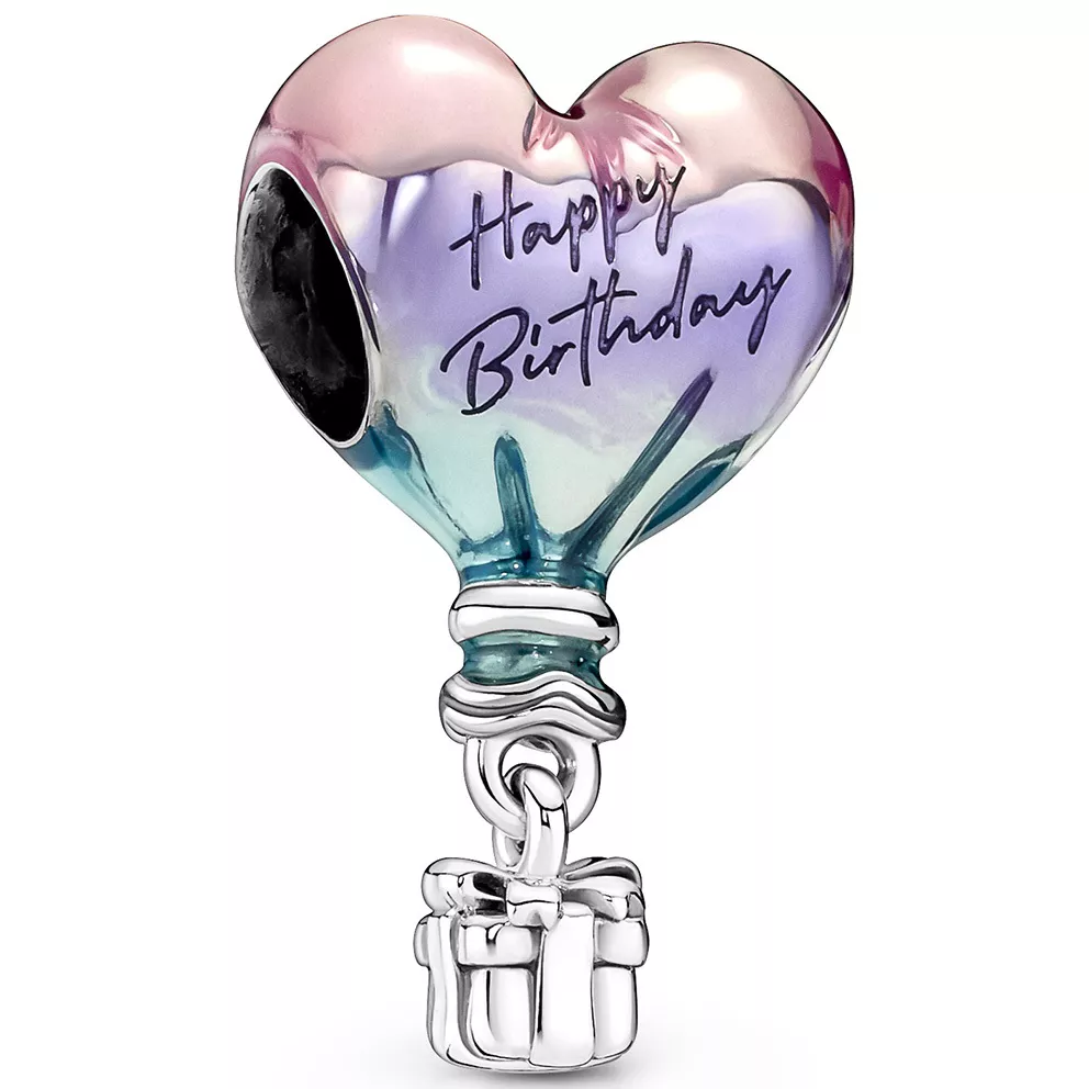 Pandora 791501C01 Hangbedel Happy Birthday Hot Air Balloon zilver-emaille 