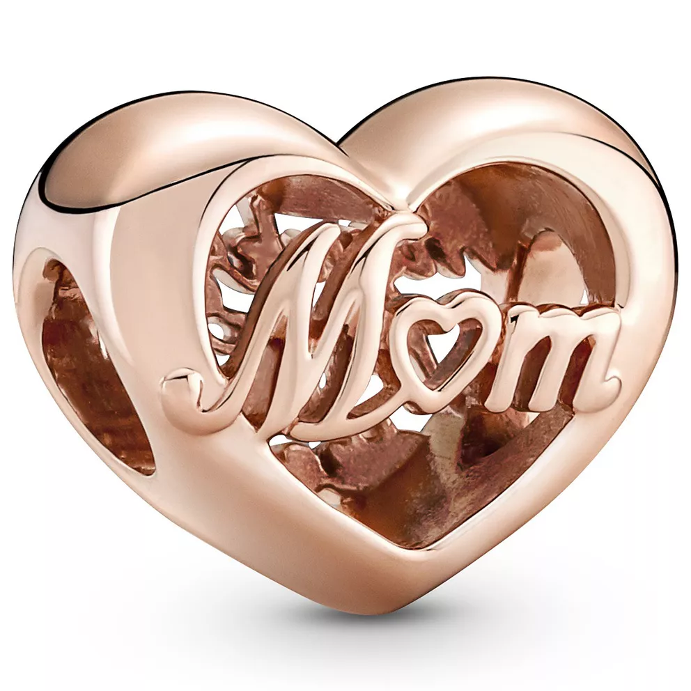 Pandora 781451C00 Bedel Thank You Mom Heart zilver rosekleurig