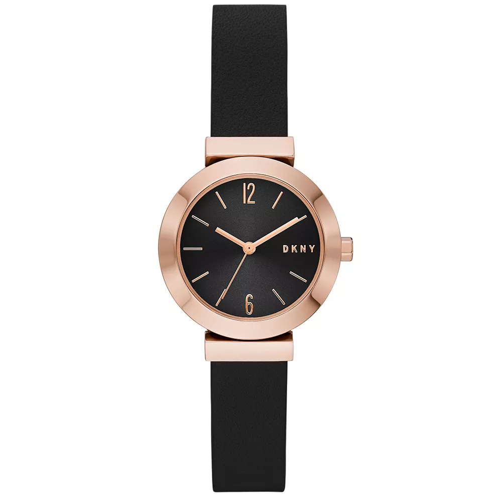 DKNY NY2996 Horloge Stanhope staal-leder rosekleurig-zwart 29 mm