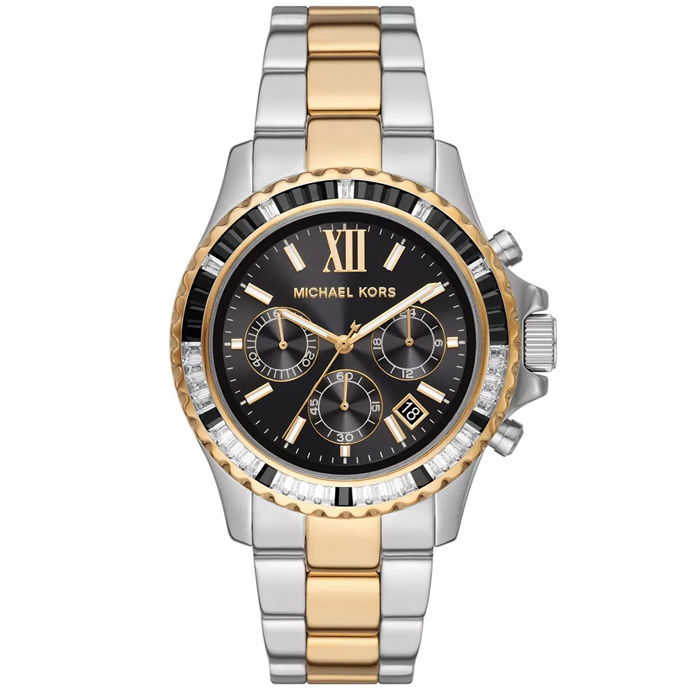 Michael Kors MK7209 Horloge Everest Chrono staal zilver-en goudkleurig-zwart 42 mm