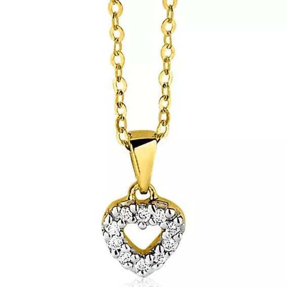 Zinzi Gold ZGH96 Hanger Hart Goud-Diamant 0,09 crt geelgoud-wit 11 x 15 x 6 mm