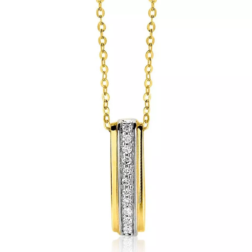 Zinzi Gold ZGH90 Hanger Hart Goud-Diamant 0.077 crt geelgoud-wit 15,5 x 6 x 4,5 mm