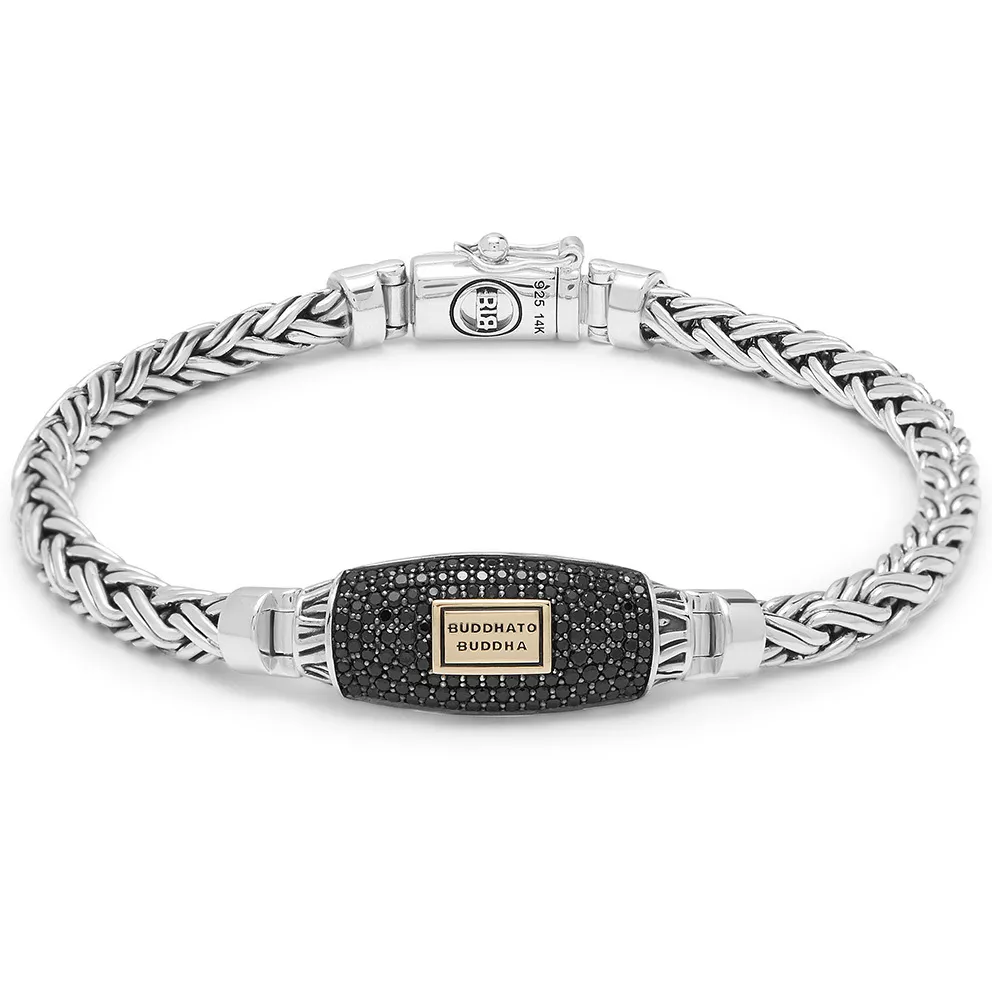 Buddha to Buddha J173 Armband Katja Black Spinel Limited zilver-goud