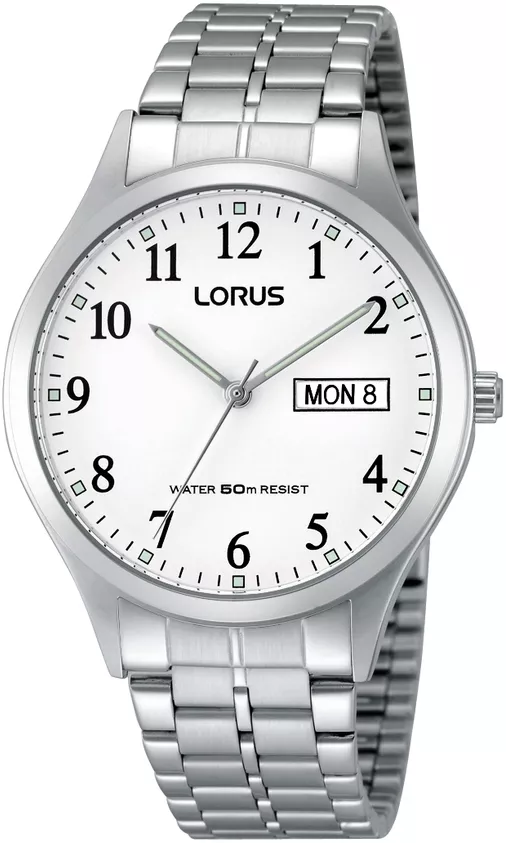 Lorus RXN01DX5 herenhorloge witte wijzerplaat 37 mm 