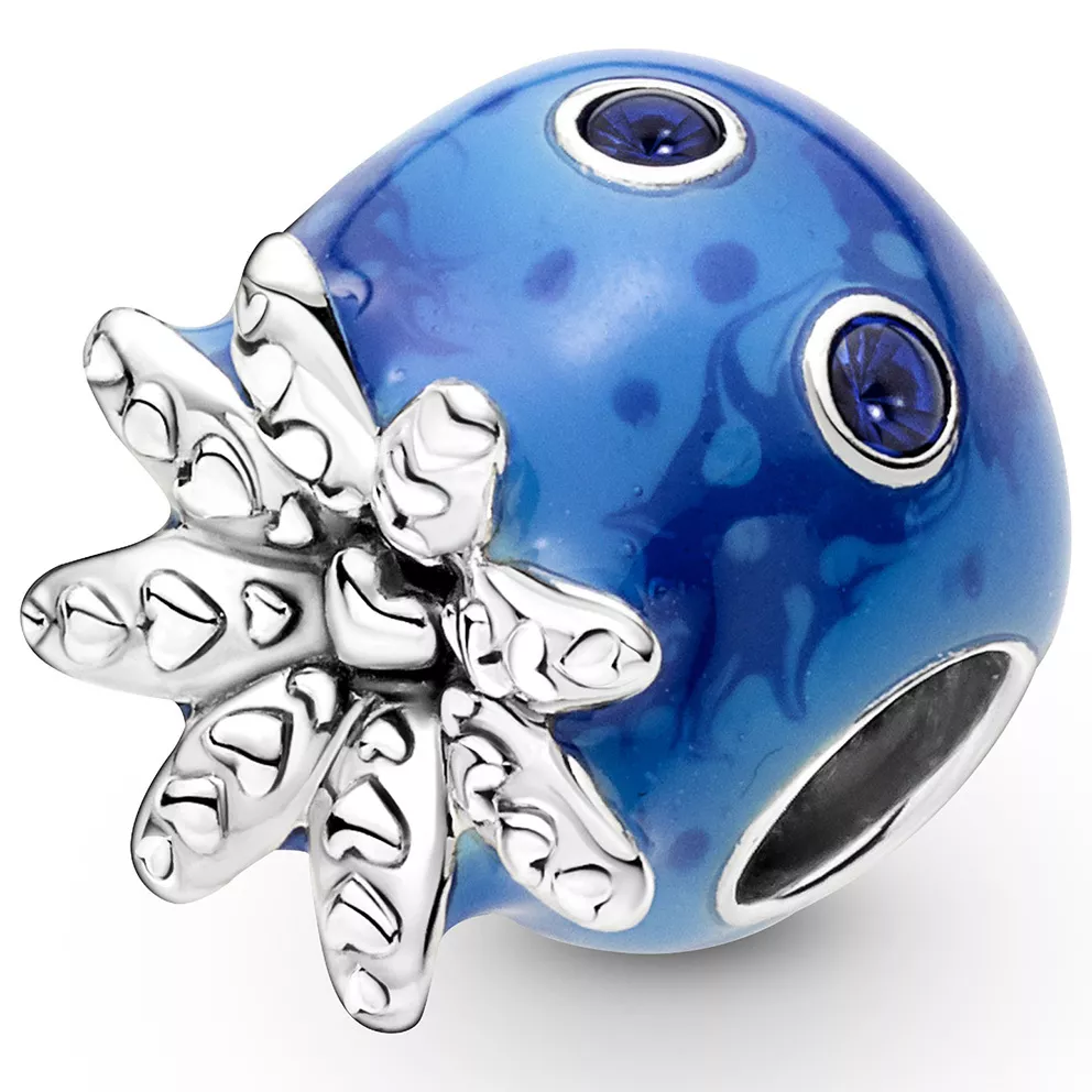 Pandora 791698C01 Bedel Ocean Bubbles-Waves Octopus zilver-kristal-emaille blauw