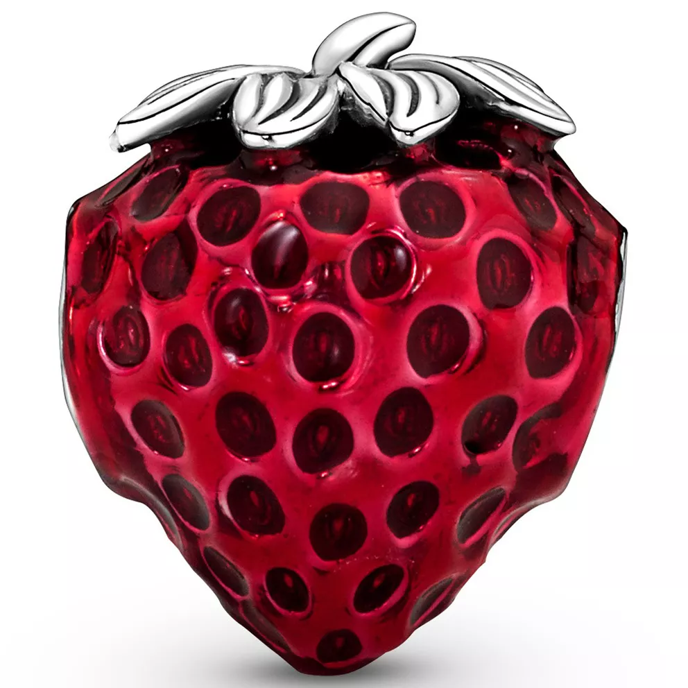 Pandora 791681C01 Bedel Seeded Strawberry Fruit zilver-emaille rood