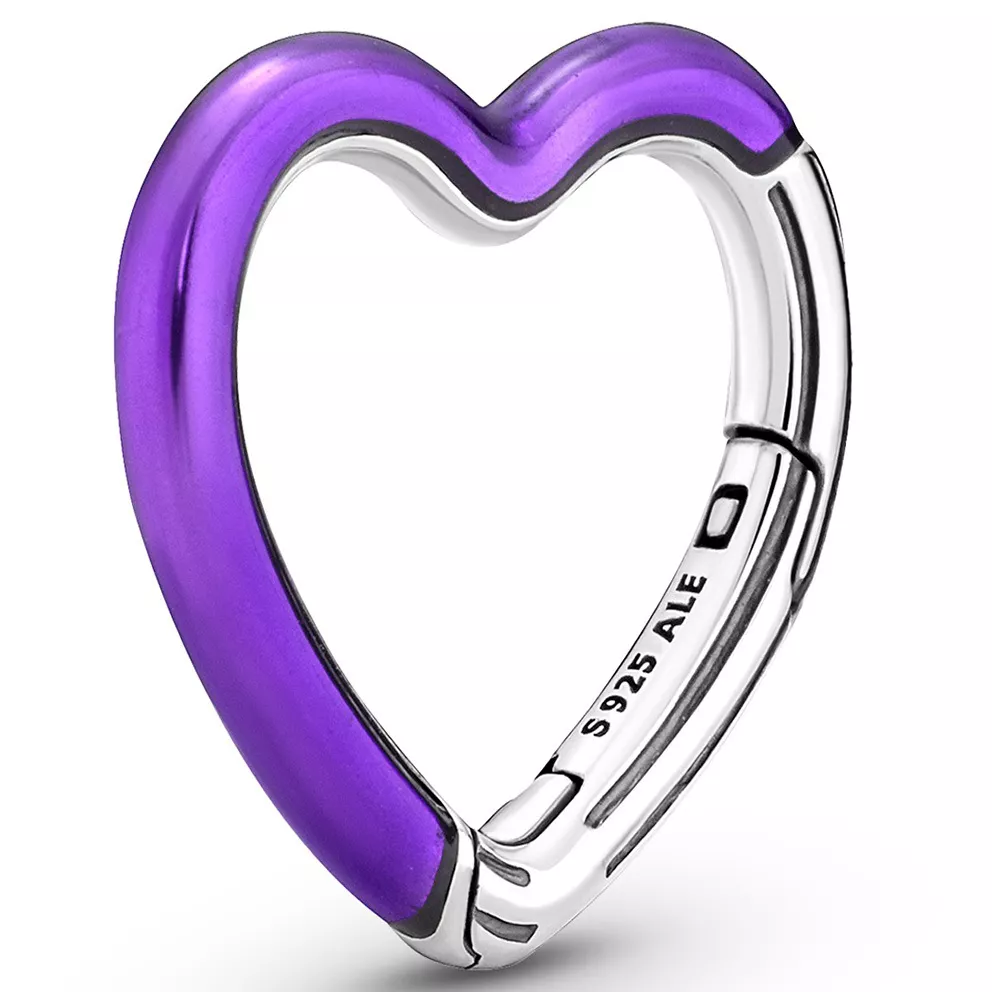 Pandora Me 791973C01 Styling Connector Bright Purple Heart zilver-emaille