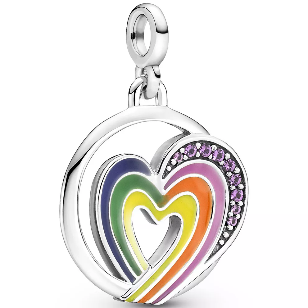 Pandora Me 791793C01 Hanger Rainbow Heart-Freedom Medaillon zilver-kristal-emaille