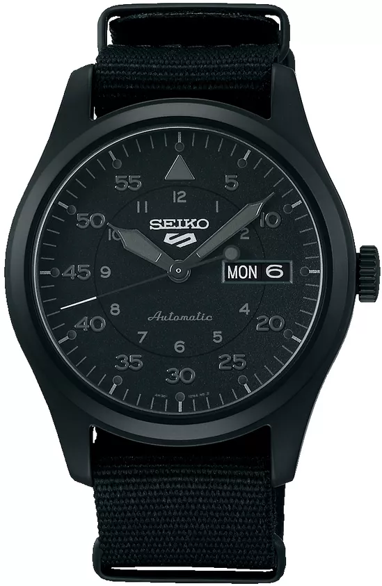 Seiko SRPJ11K1 Horloge 5 Sports Automatic staal-nylon zwart 39,4 mm