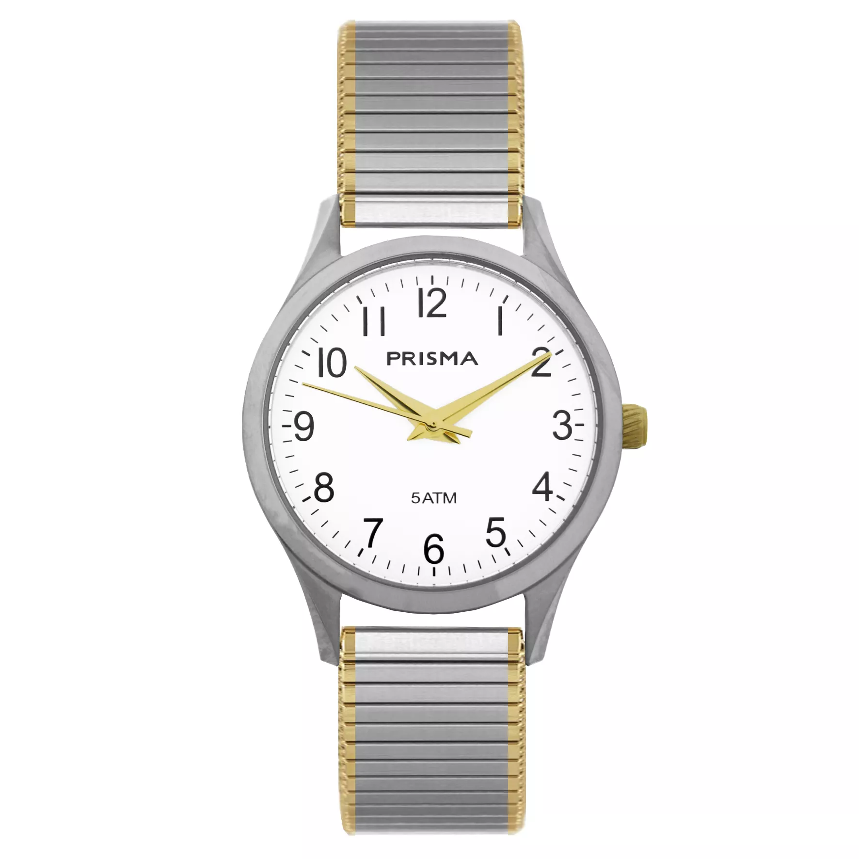 Prisma P.1157 Horloge rekband staal zilver- en goudkleurig-wit 29 mm