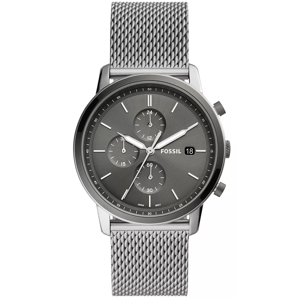 Fossil FS5944 Horloge The Minimalist Chrono staal zilverkleurig-grijs 42 mm