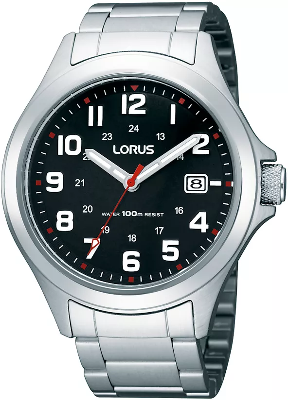 Lorus RXH01IX5 herenhorloge staal zwarte wijzerplaat 42 mm