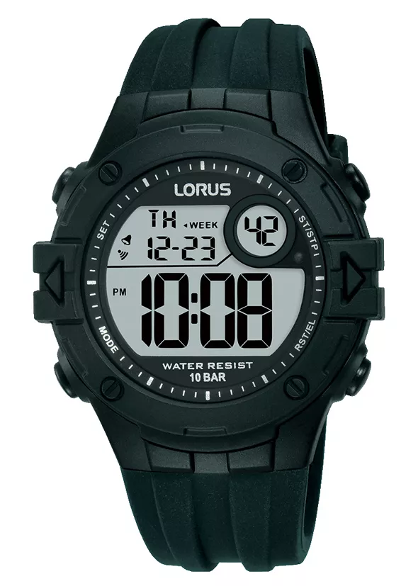 Lorus R2321PX9 Horloge Digitaal siliconen zwart 40 mm