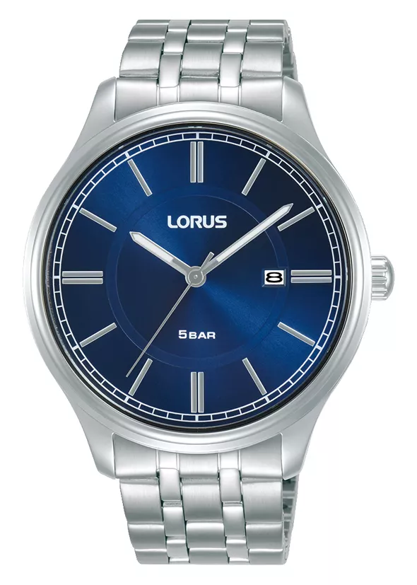 Lorus Horloge staal zilverkleurig-blauw 42 mm 